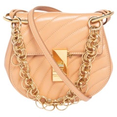 Chloe Beige Quilted Leather Drew Shoulder Bag