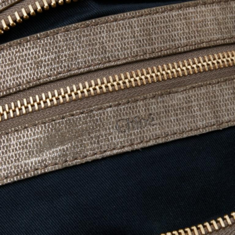 Chloe Cartera Ethel mediana de ante beige brillante Beige en venta