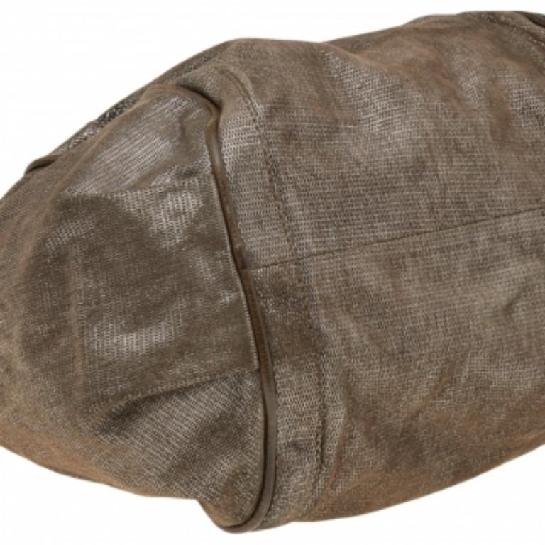 Chloe Cartera Ethel mediana de ante beige brillante en venta 1