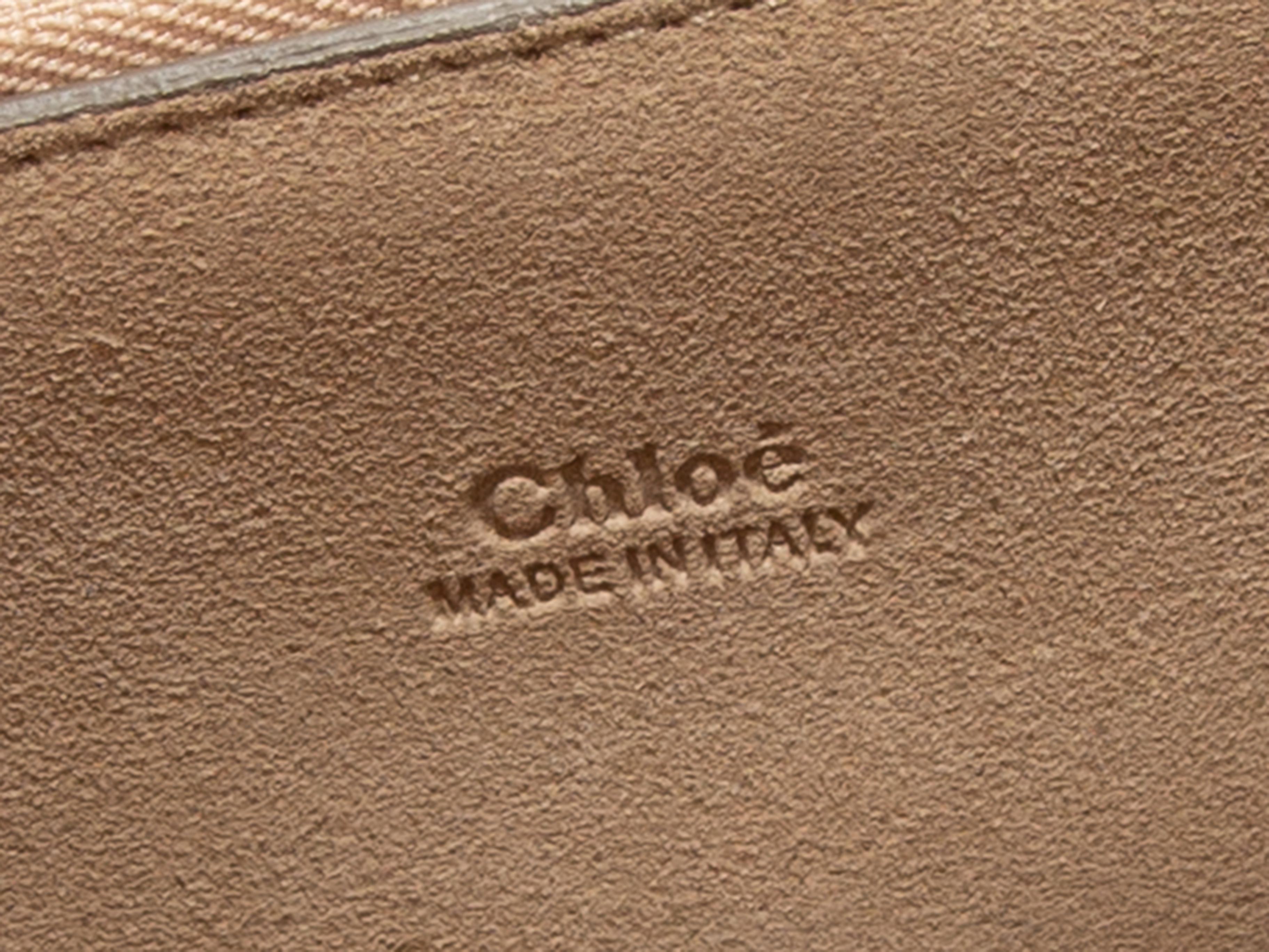 Product details: Beige suede Faye crossbody bag by Chloe. Gold-tone hardware. Adjustable shoulder strap. 12
