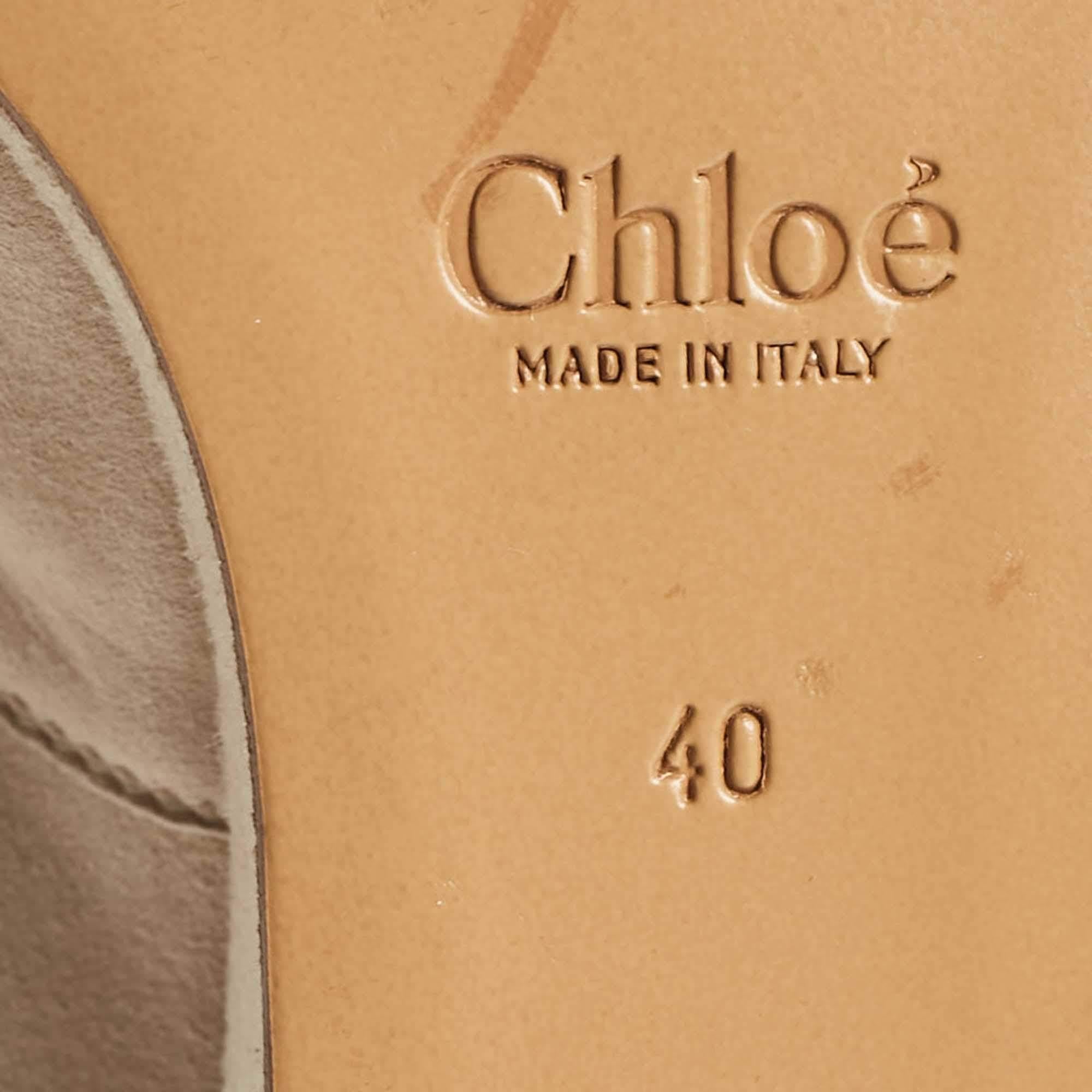 Chloe Beige Suede Lace Up Wedge Sandals Taglia 40 4