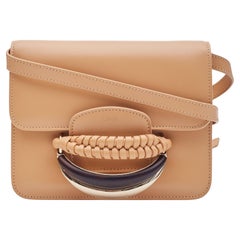 Chloe Beige Tan Kattie Fold-over Flap Crossbody Bag