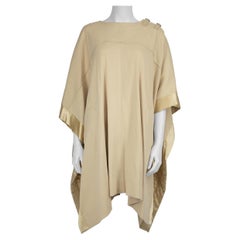 Chloé Beige Wool Buckle Shoulder Detail Poncho Size S