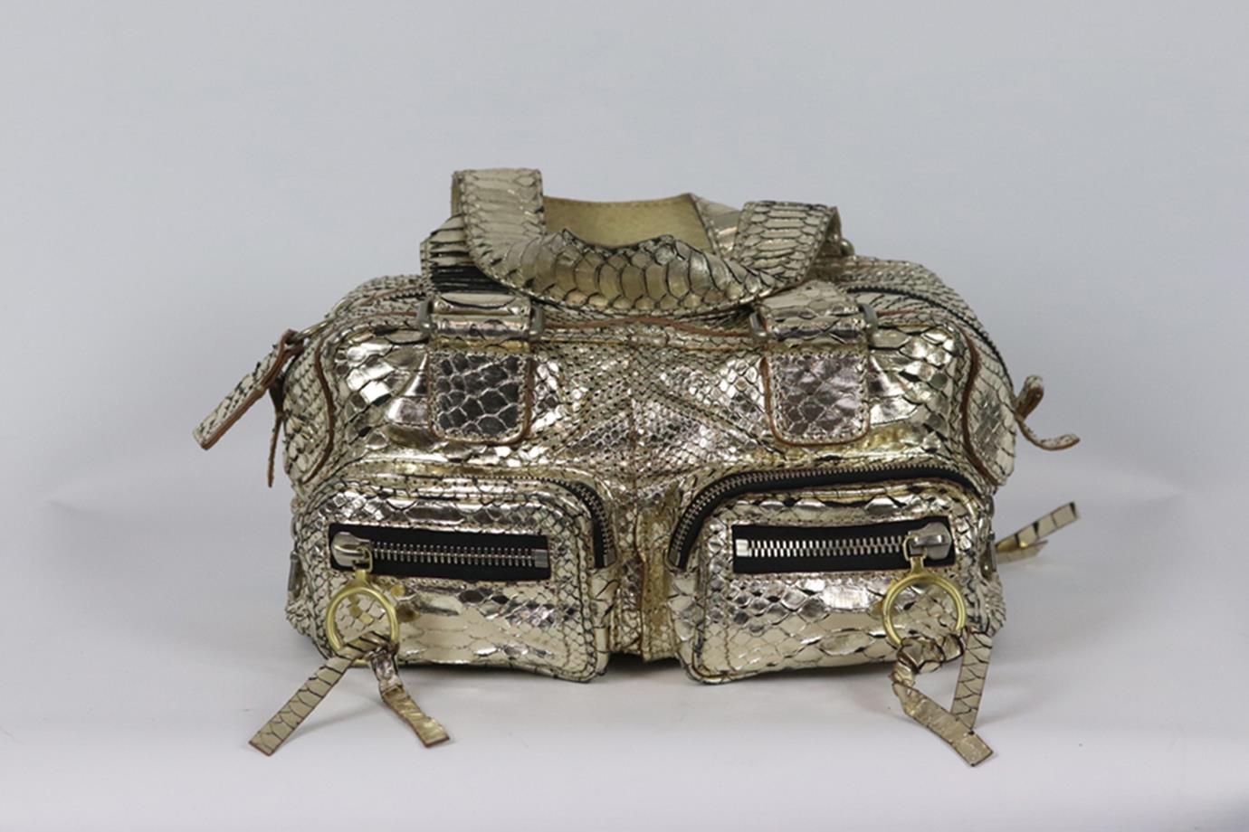 Chloé Betty Metallic Python And Leather Shoulder Bag In Good Condition In London, GB