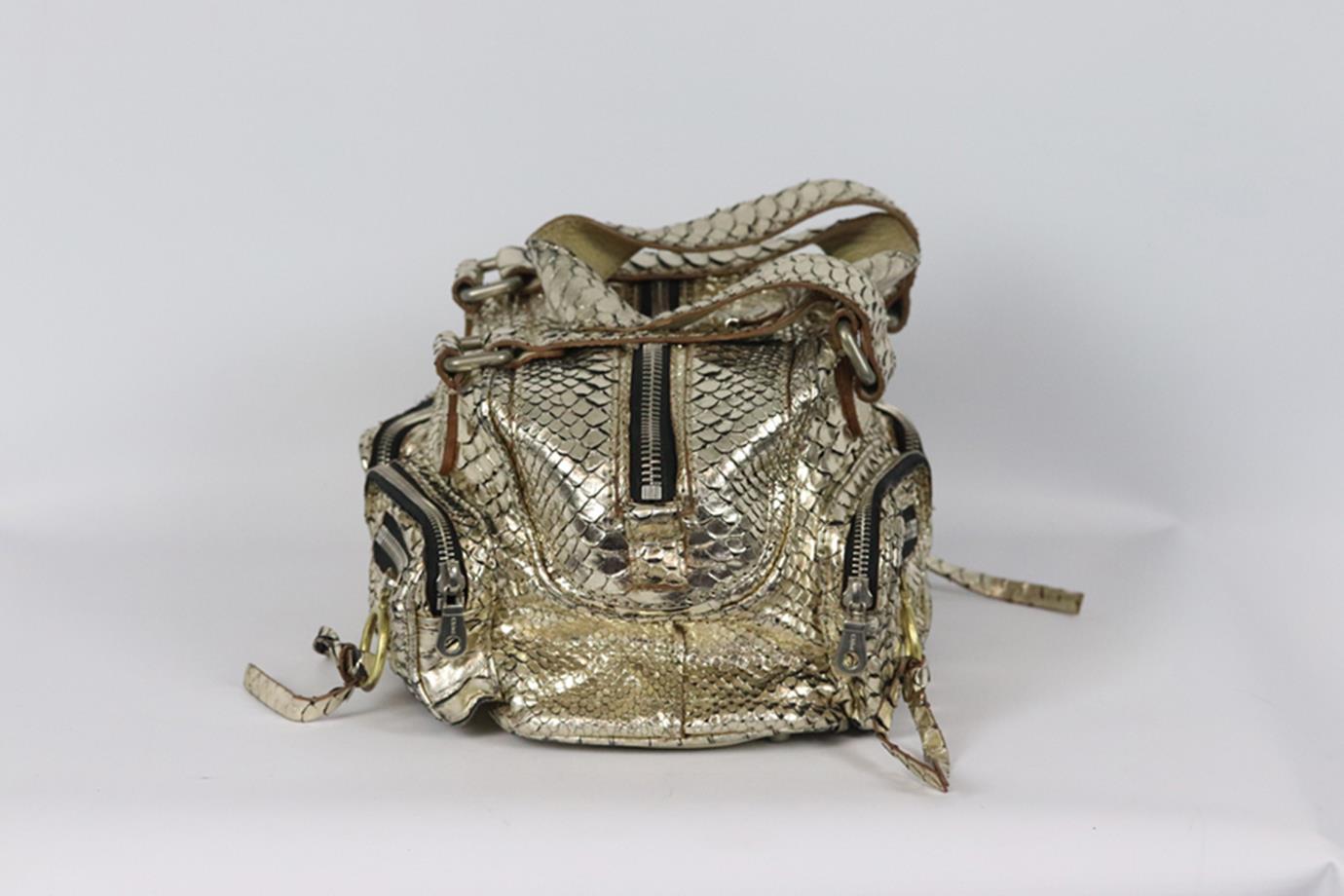Women's Chloé Betty Metallic Python And Leather Shoulder Bag
