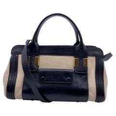 Bicolor Alice Tasche Satchel Handtasche aus Leder mit Riemen