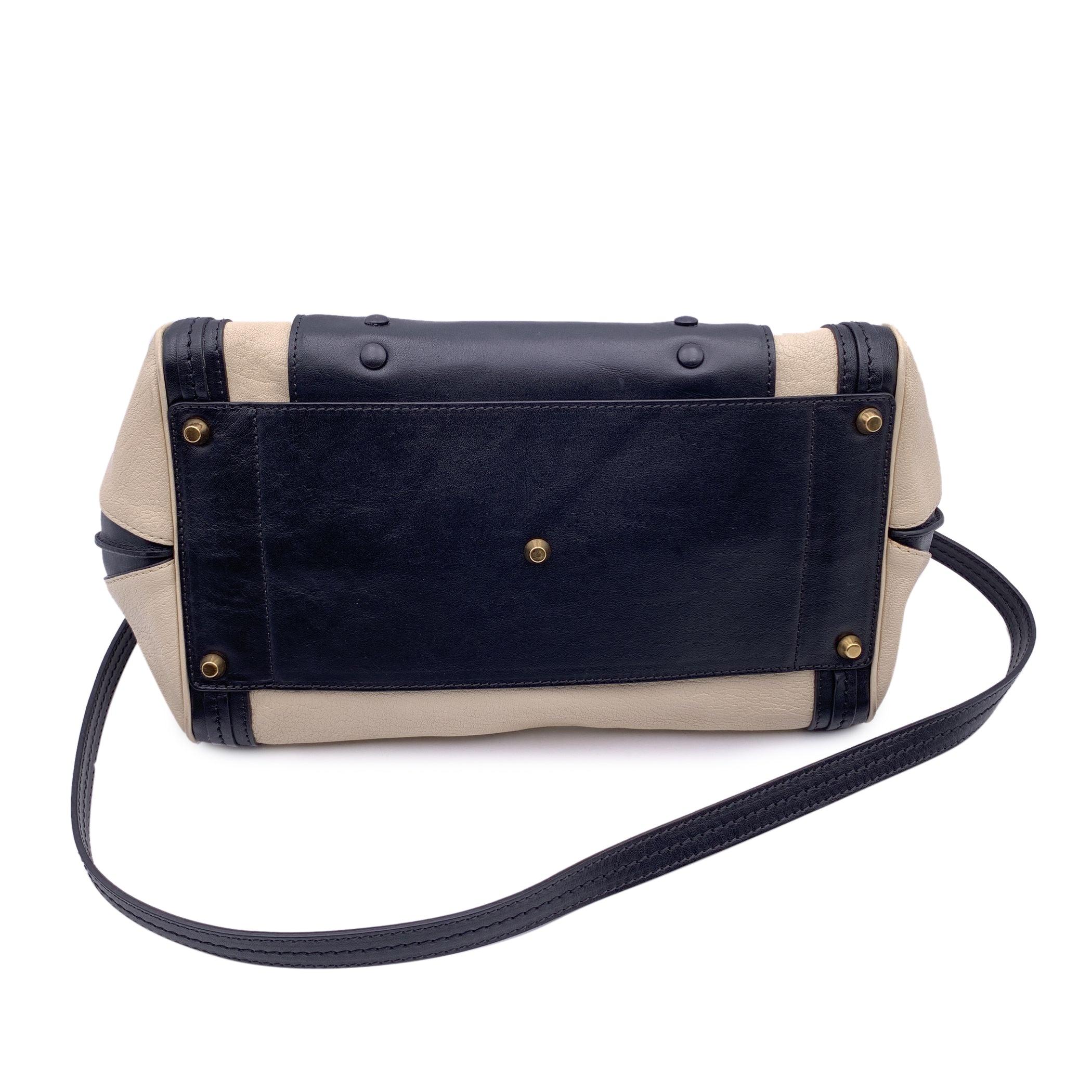 Chloe Bicolor Leather Small Alice Bag Satchel Handbag with Strap In Excellent Condition In Rome, Rome
