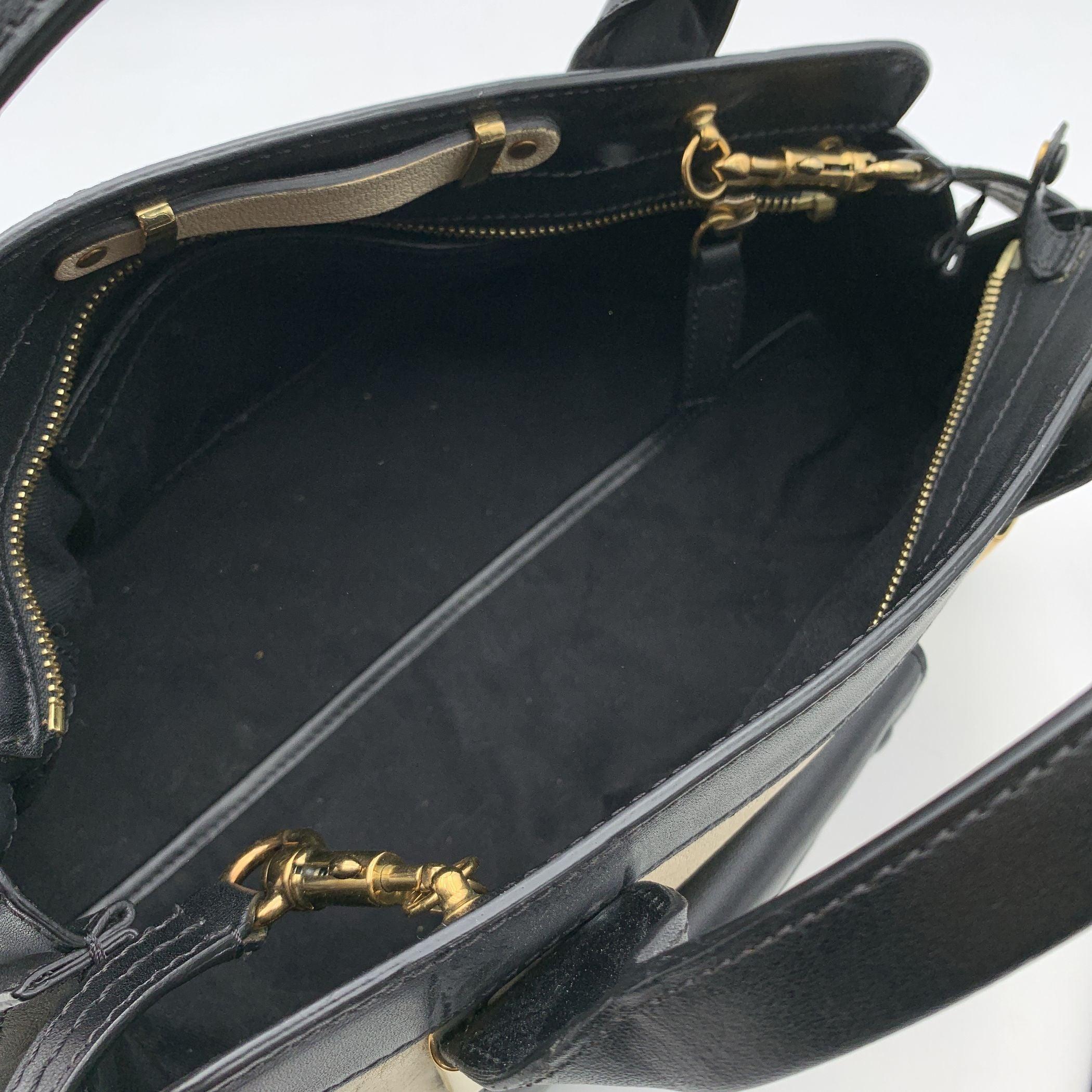 Women's Chloe Bicolor Leather Small Alice Bag Satchel Handbag with Strap
