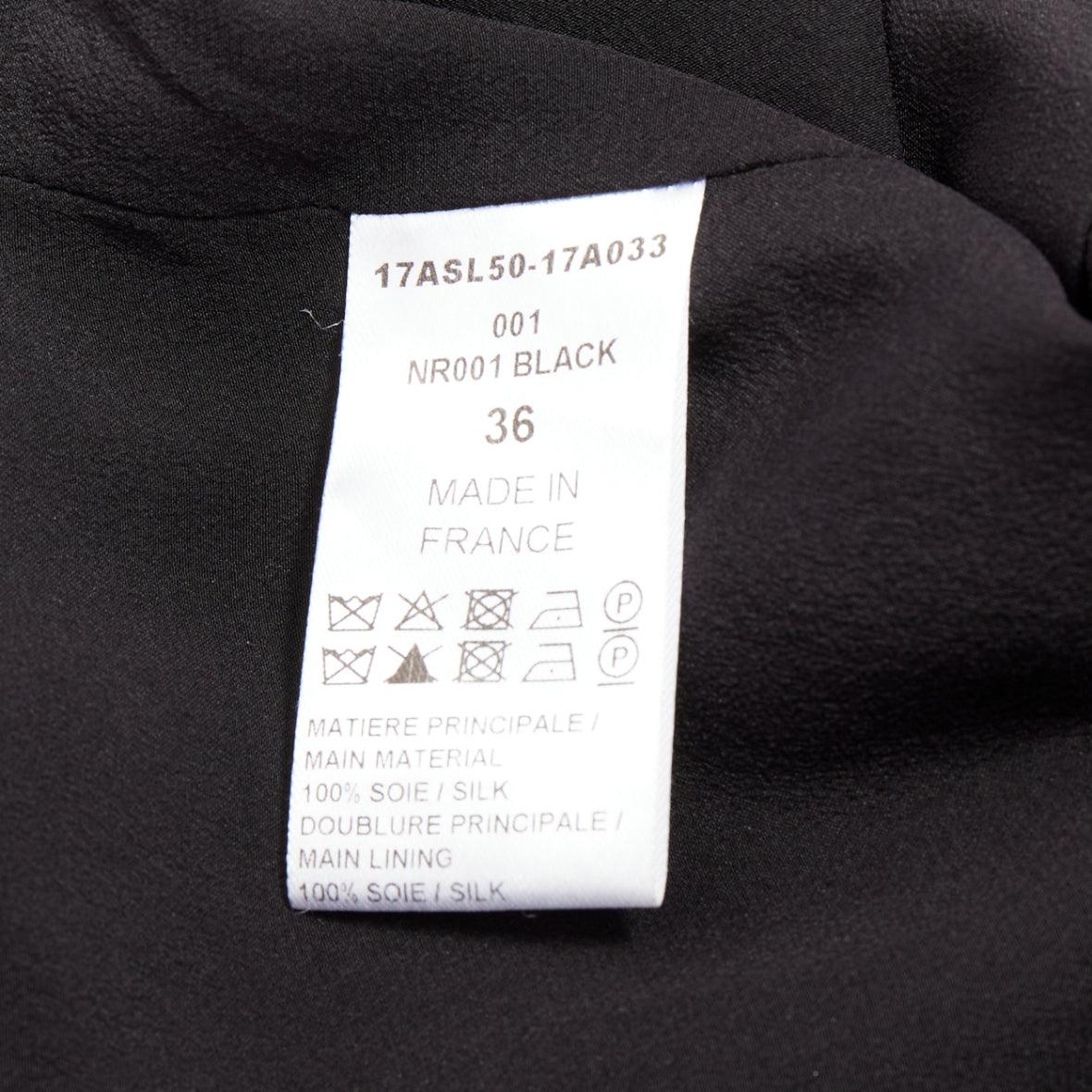 CHLOE tuta nera in crepe de chine 100% seta con collo a balze FR36 S in vendita 3