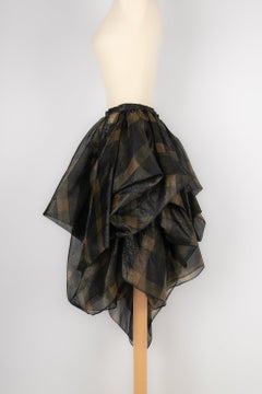 Jupe en organza de soie noire et Brown de Chloe