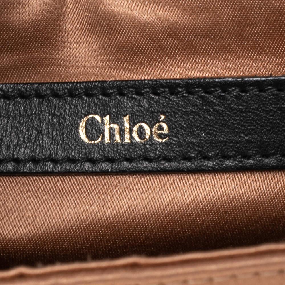 Chloe Black/Beige Leather and Satin Mini Sally Shoulder Bag For Sale 6