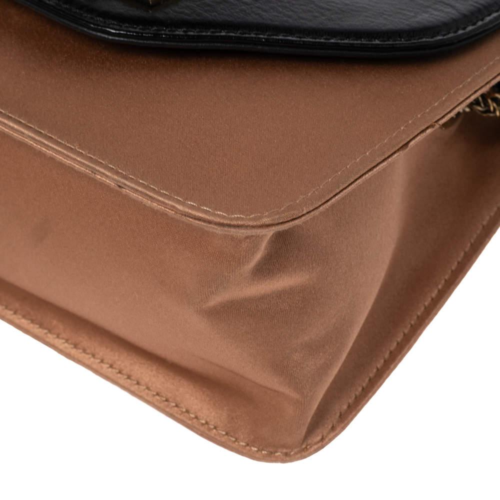 Chloe Black/Beige Leather and Satin Mini Sally Shoulder Bag For Sale 2