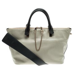 Chloe Black/Beige Leather Medium Baylee Tote