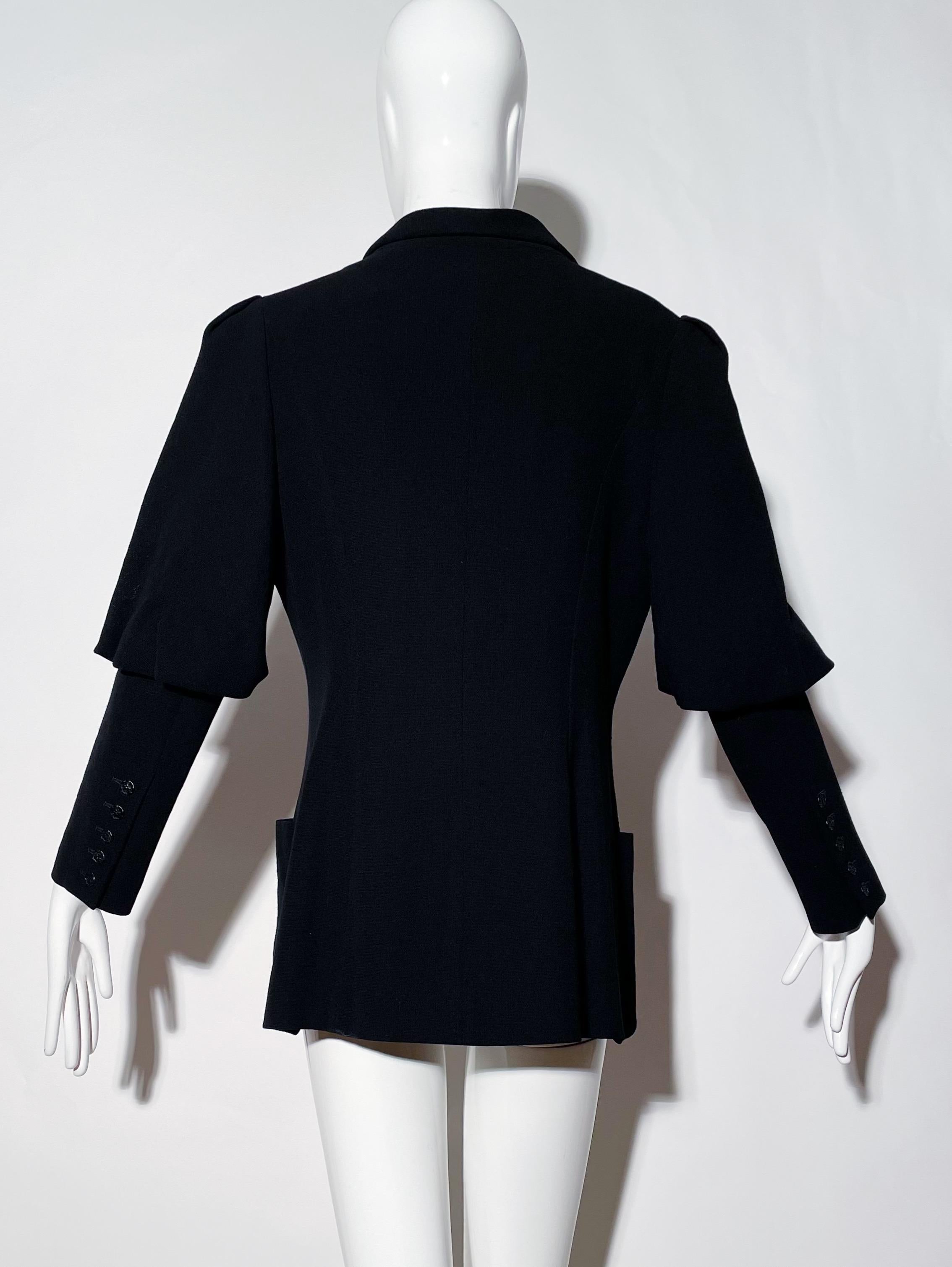 Chloe Black Blazer with Dramatic Sleeves  For Sale 2