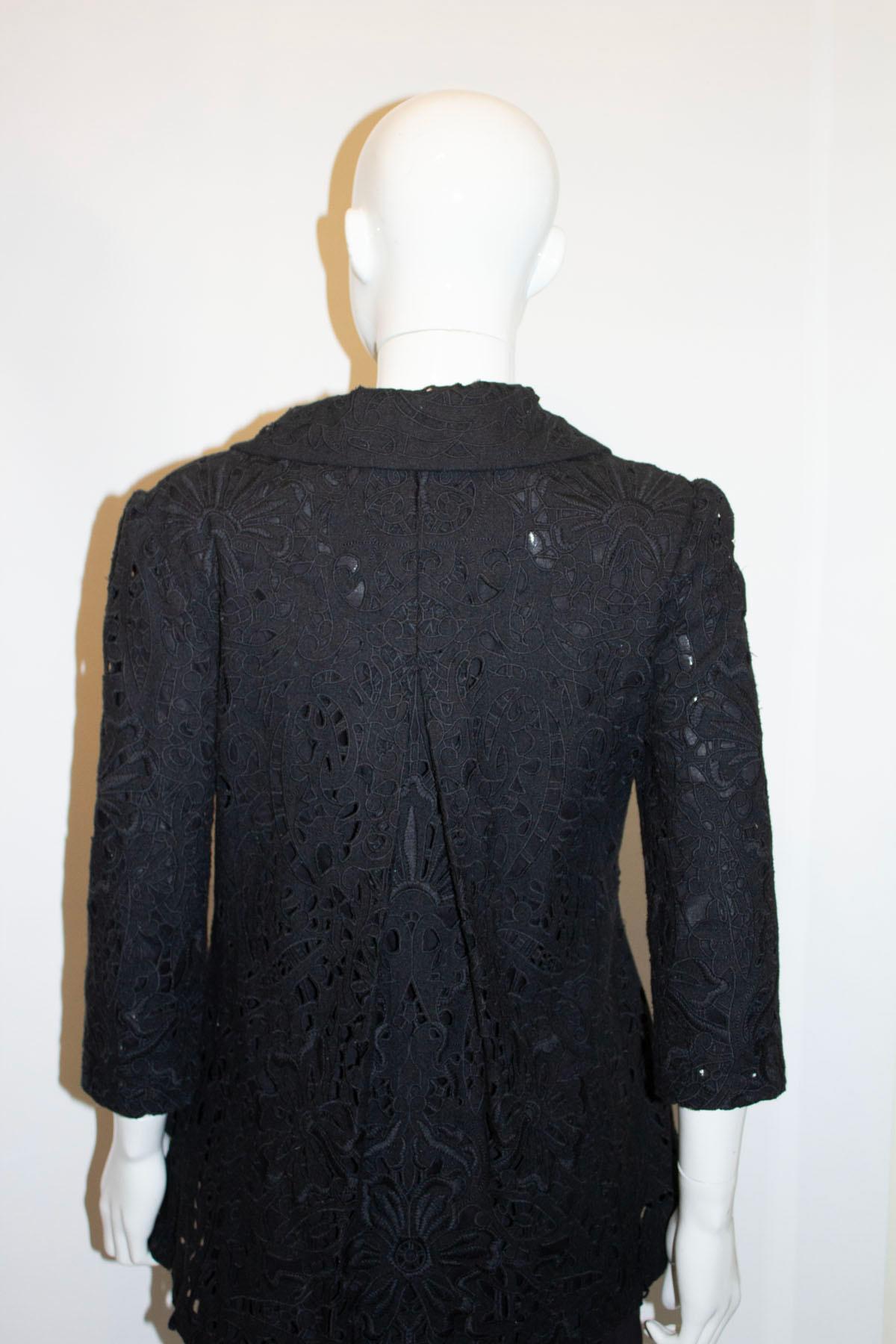 Chloe Black Broderie Anglaise Jacket In Good Condition For Sale In London, GB