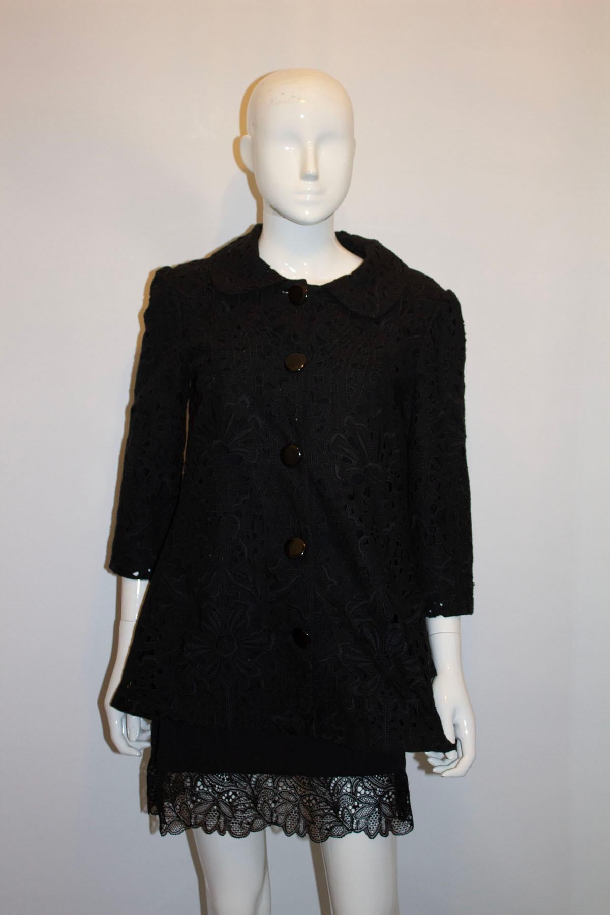 Women's Chloe Black Broderie Anglaise Jacket For Sale