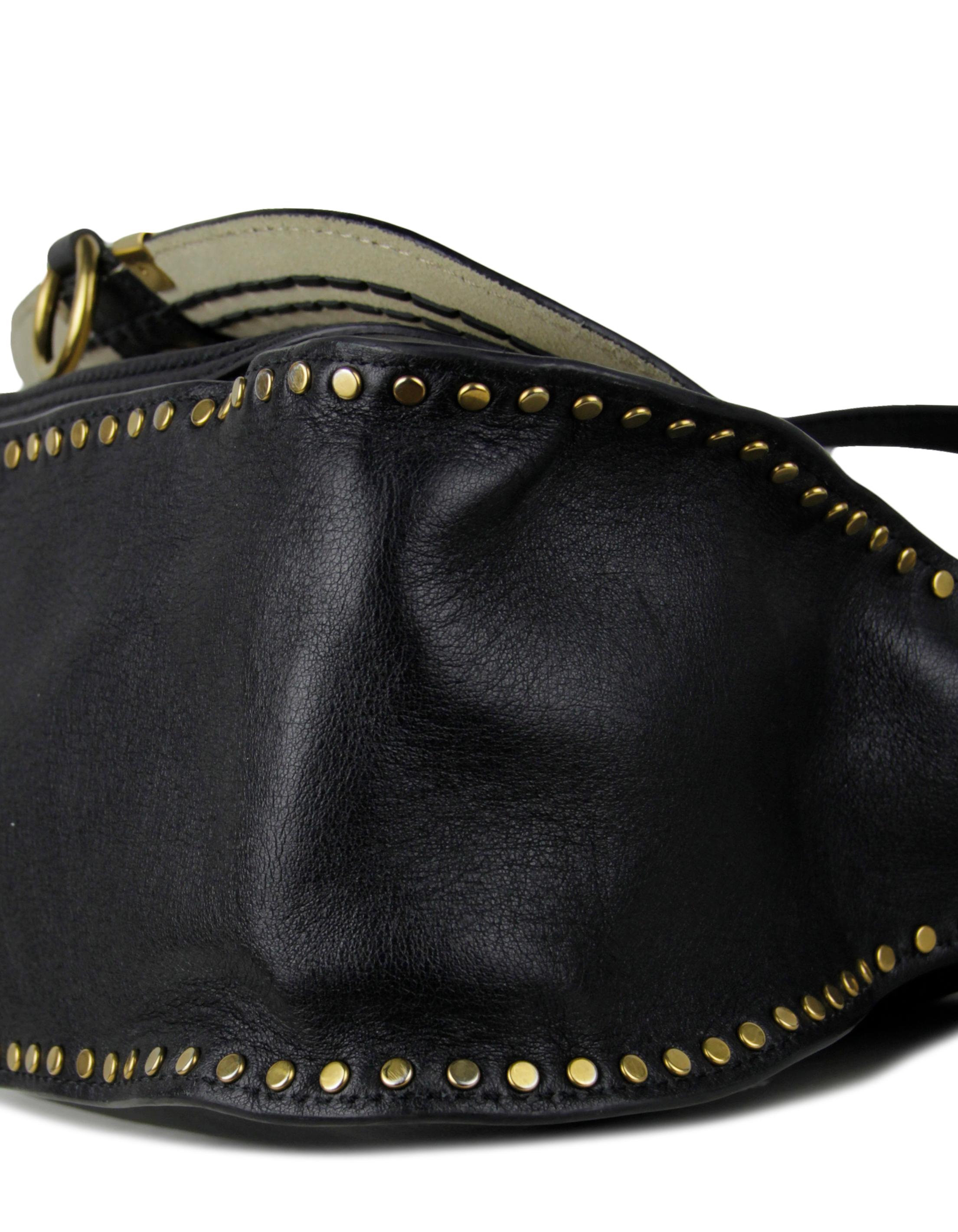 Women's Chloe Black Calfskin Leather Braided Medium Marcie Satchel Bag