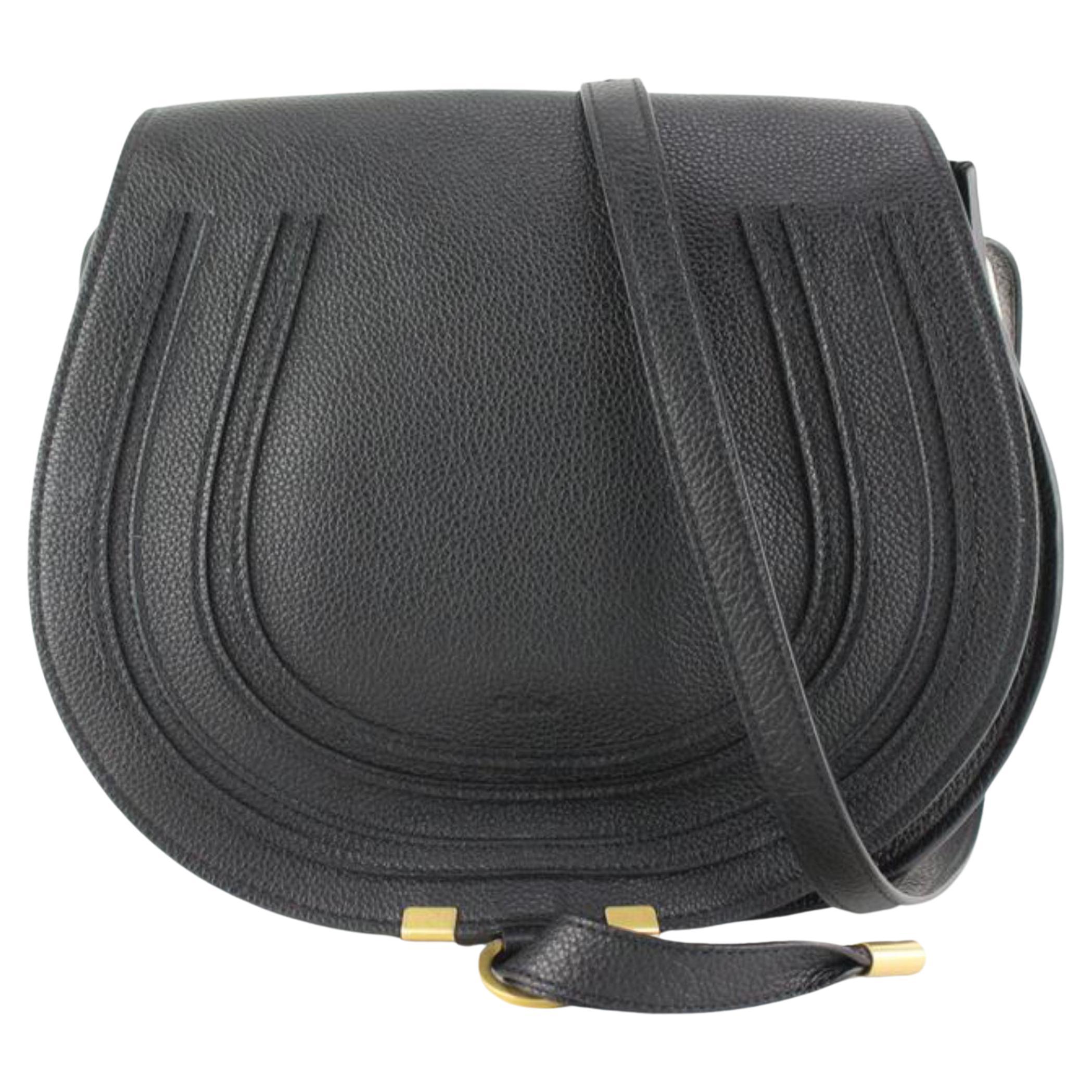 Chloé Black Calfskin Medium Marcie Round Crossbody Bag  20cl82s For Sale