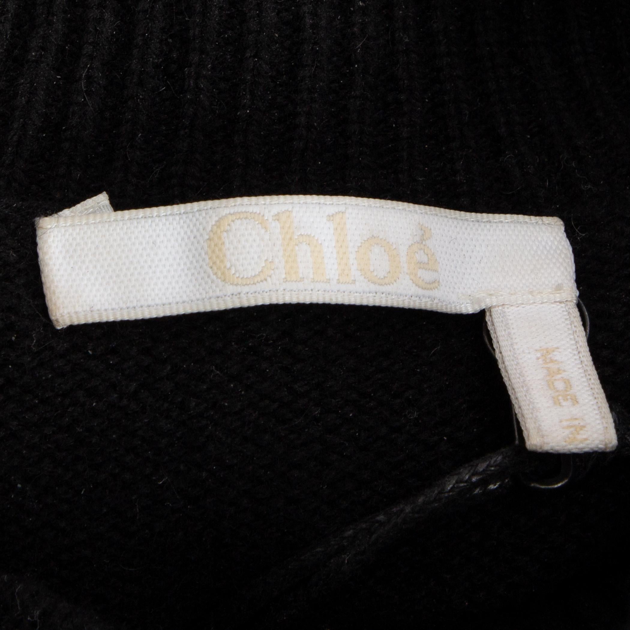 CHLOE black cashmere TURTLENECK Sweater S For Sale 2