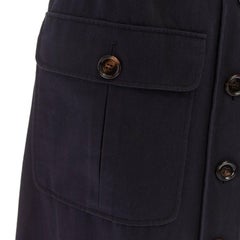 CHLOE black cotton button front dual utility flap front pocket midi skirt FR36 S