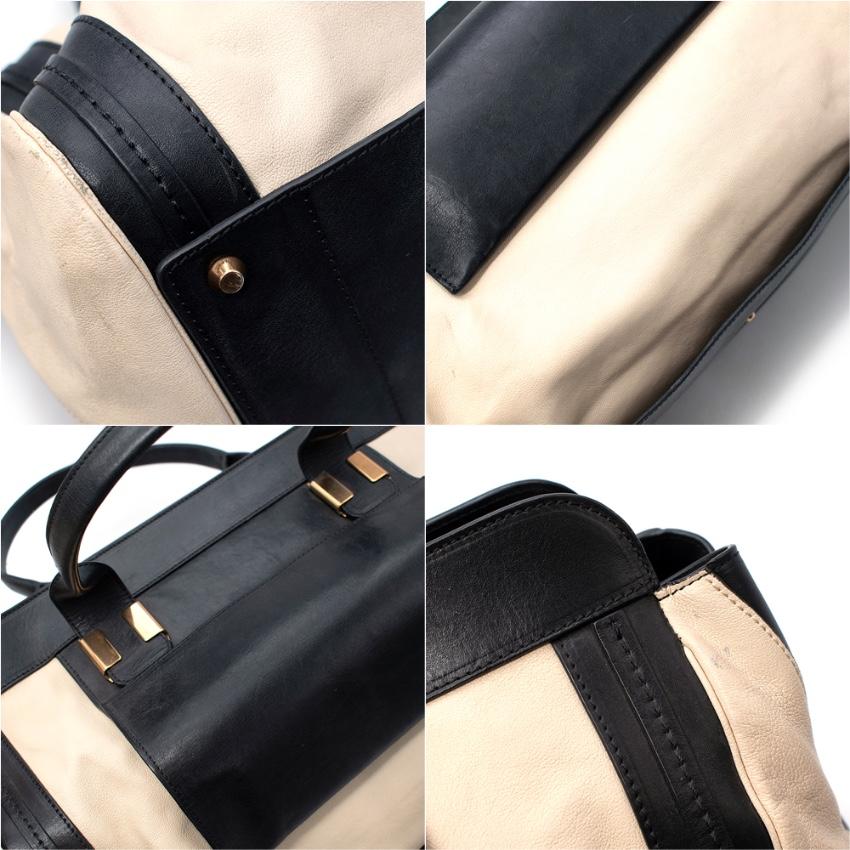 Women's Chloe Black & Cream Leather Alice Tote Bag For Sale