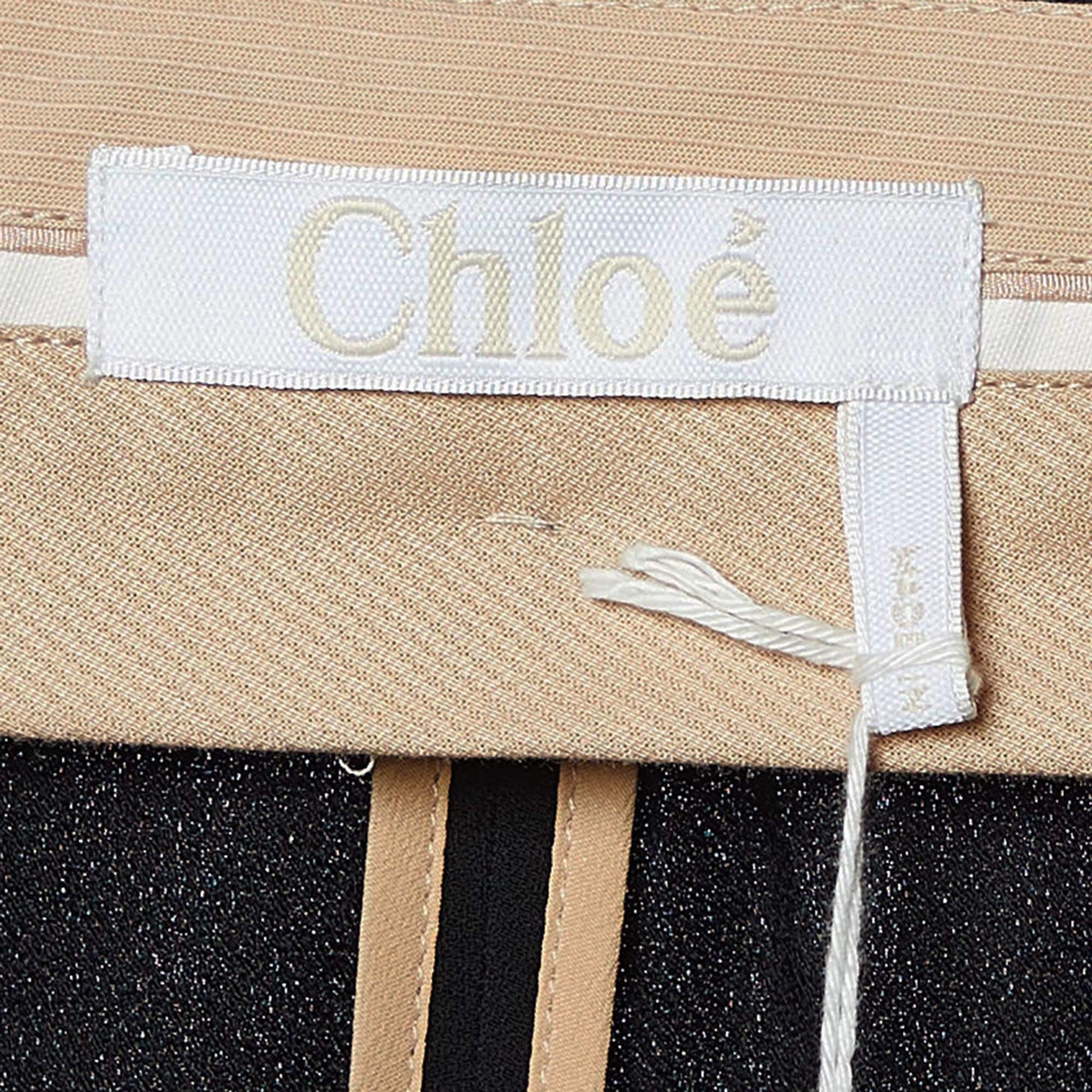 Women's Chloe Black Crepe Flared Trousers S For Sale
