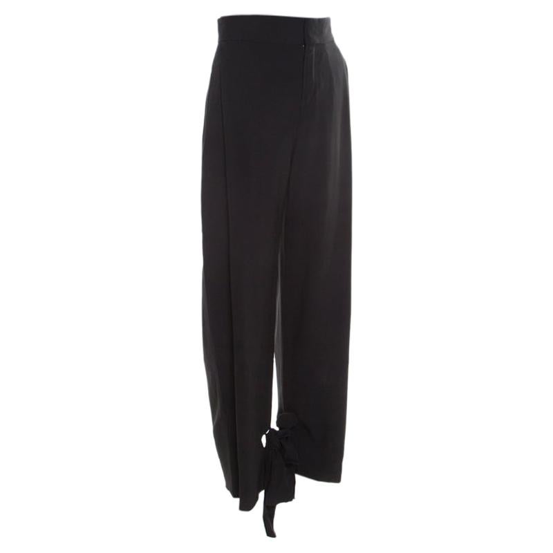 black wide leg trousers high waisted
