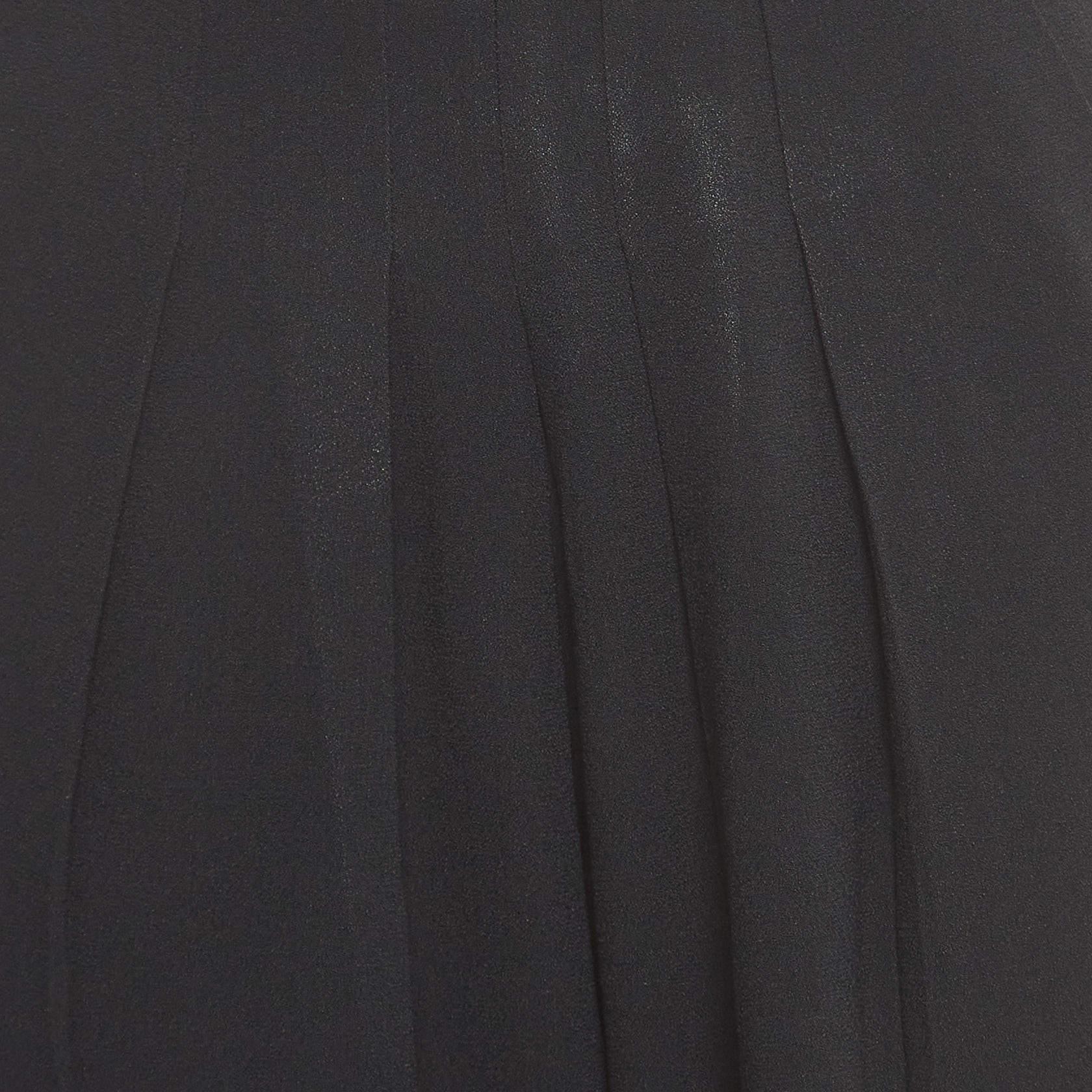 Chloe Black Crepe Pleated Trousers XS In Good Condition For Sale In Dubai, Al Qouz 2