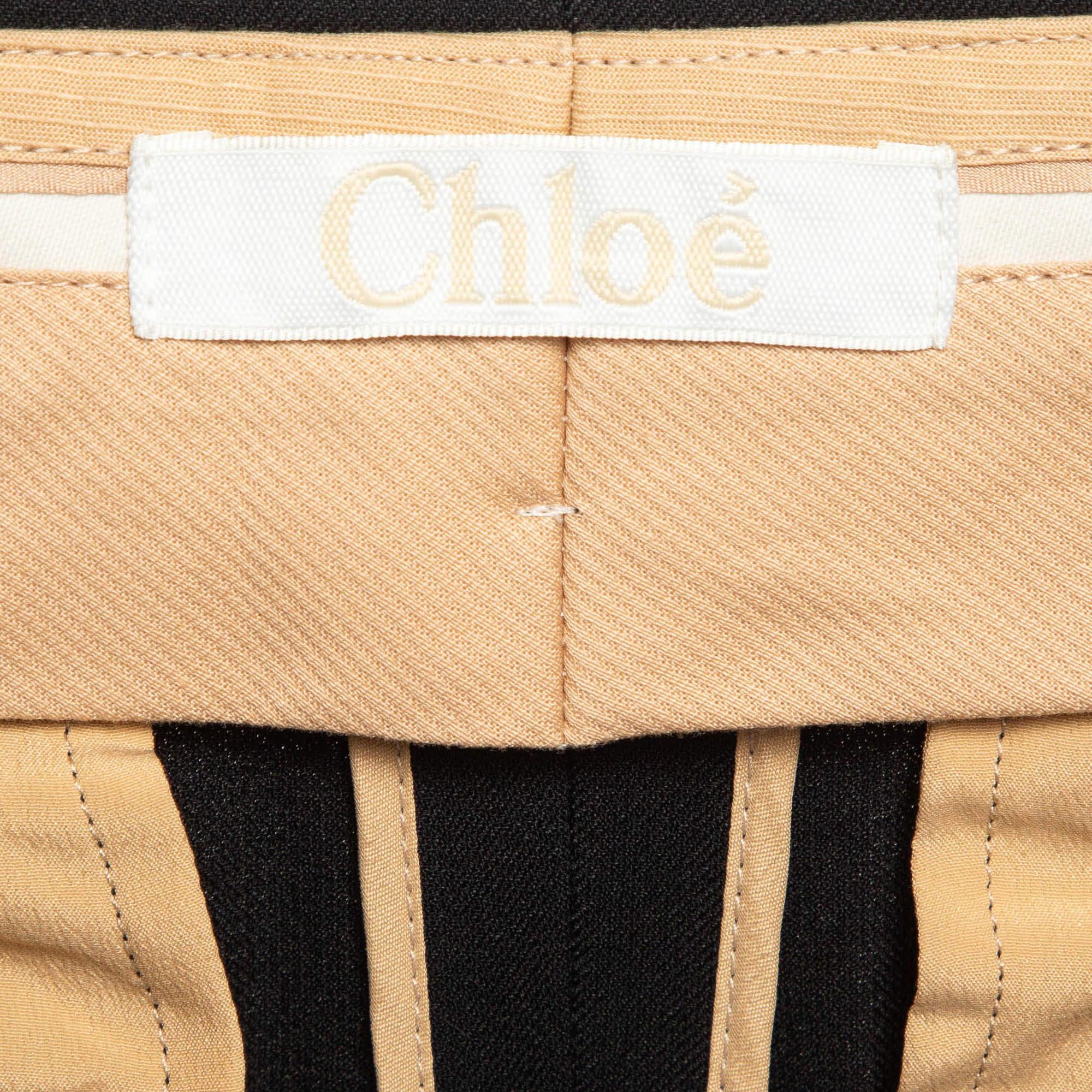 Women's Chloé Black Crepe Trousers M For Sale