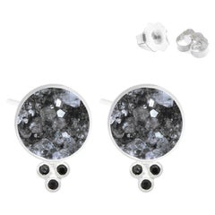 Clous d'oreilles Chloé Druzy en argent noir