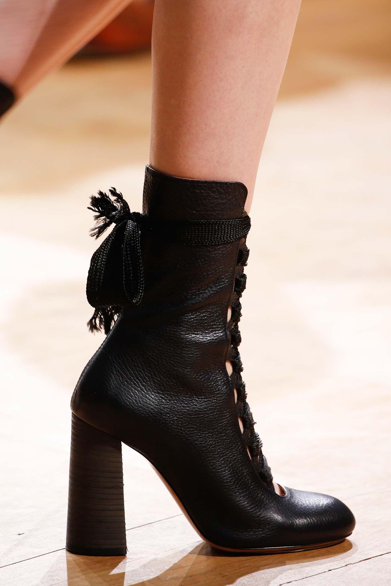 Botas de cordones negras Chloé - Otoño/Invierno 2015, Talla 37 en venta 5