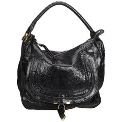 Chloe Black Large Python Marcie Hobo