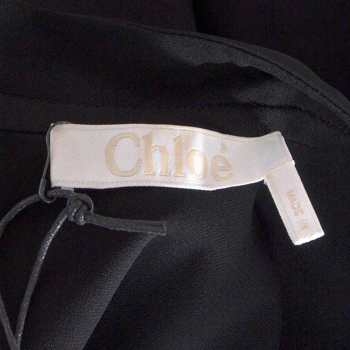 CHLOE black LAYERED MOCK NECK Blouse Shirt 36 XS For Sale 2