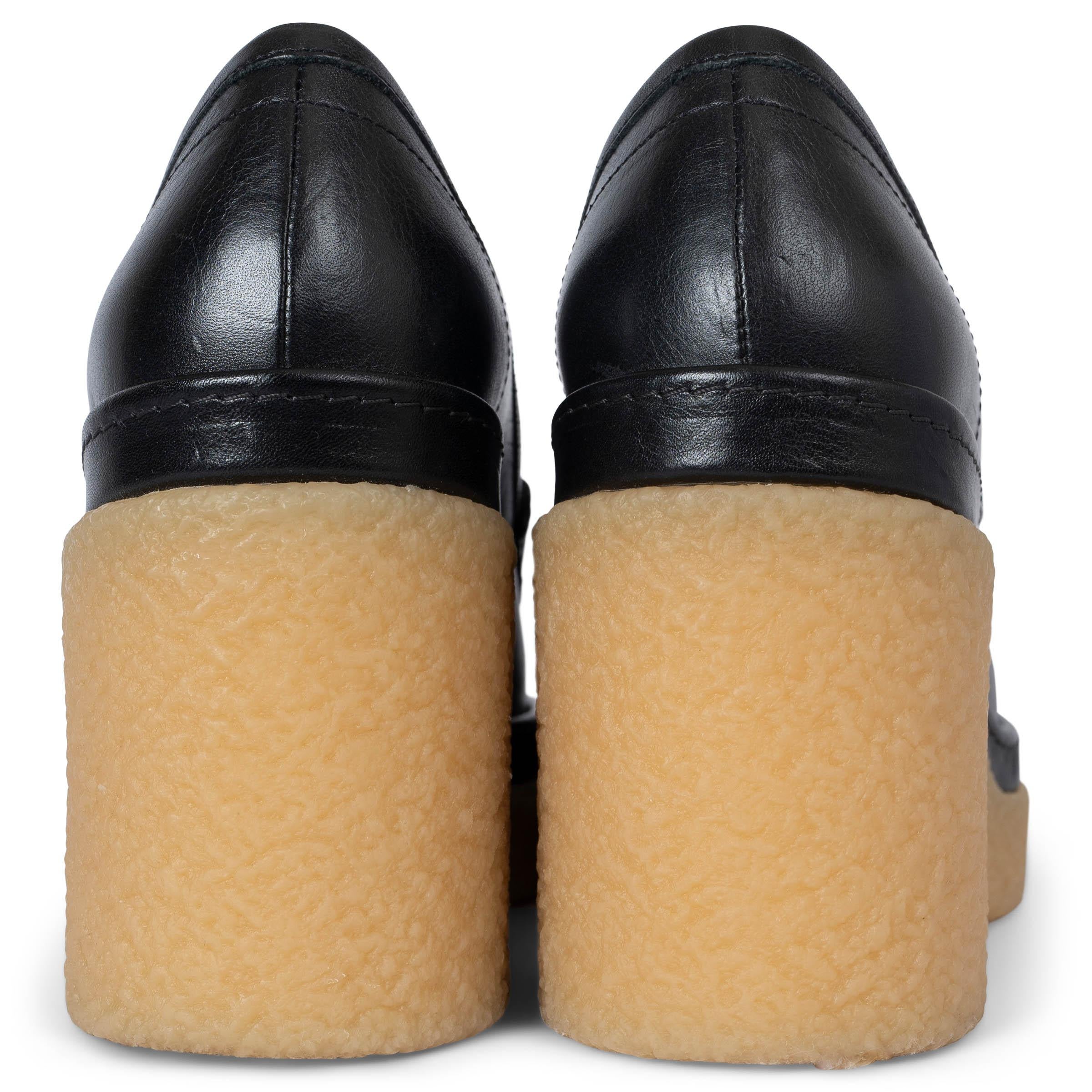 Women's CHLOE black leather 2021 JAMIE PLATFORM Loafers Pumps Shoes 38 For Sale