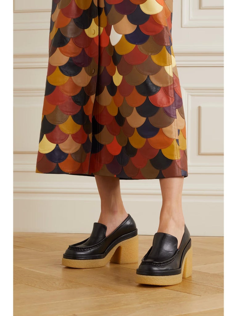 CHLOE black leather 2021 JAMIE PLATFORM Loafers Pumps Shoes 38 For