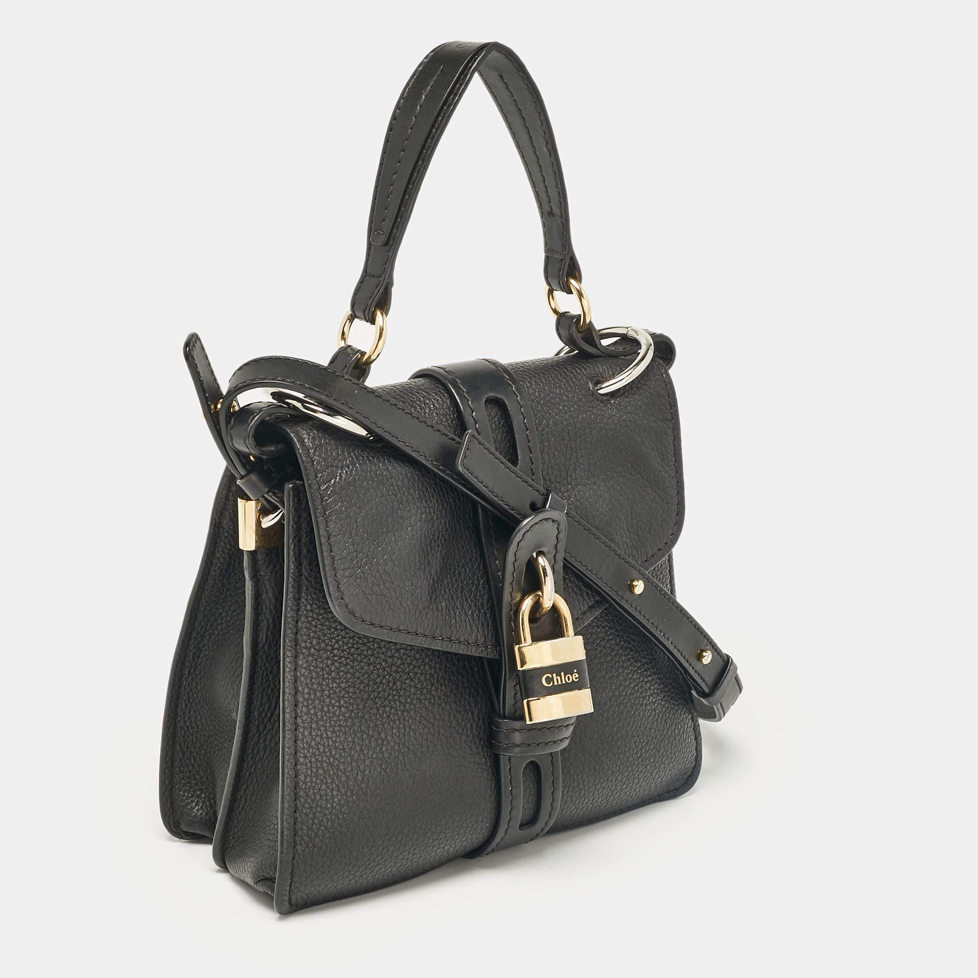 Bolso de asa superior Aby Day de piel negra de Chloe Negro