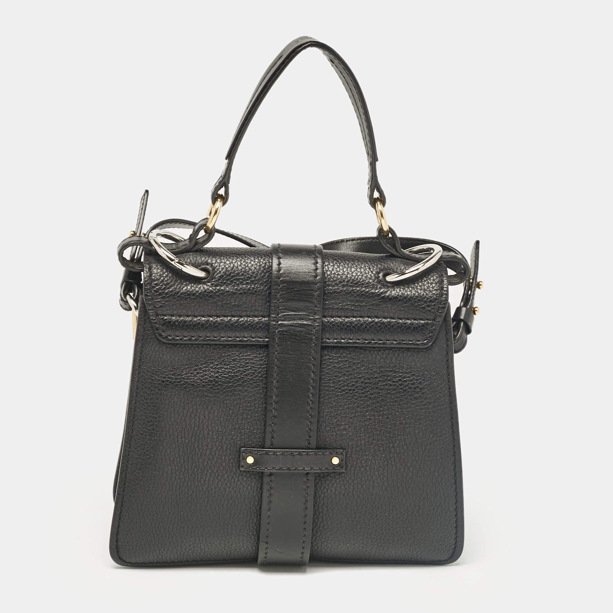 Bolso de asa superior Aby Day de piel negra de Chloe en Bueno Estado en Dubai, Al Qouz 2