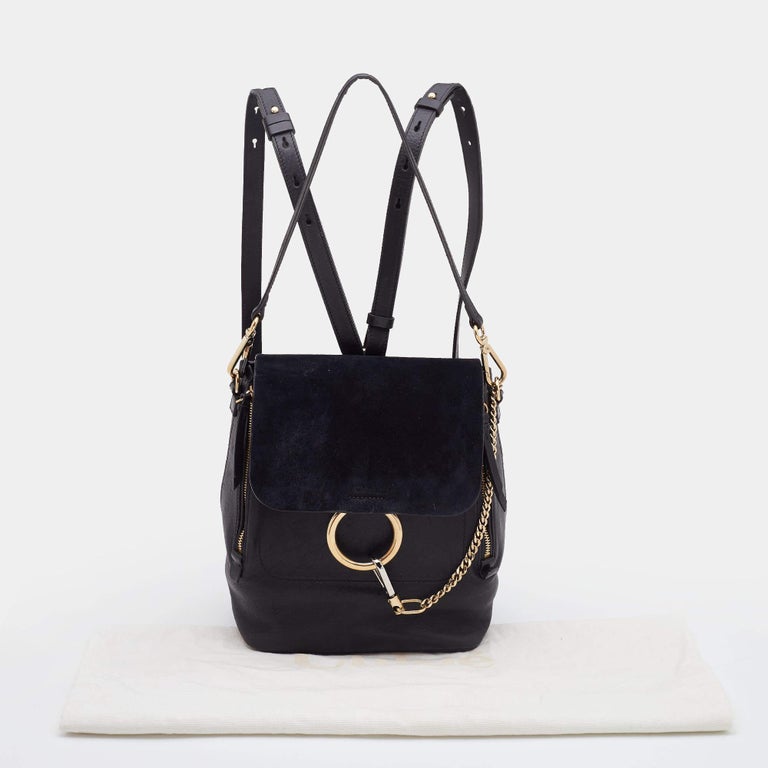 Chloe Black Leather and Suede Medium Faye Backpack at 1stDibs