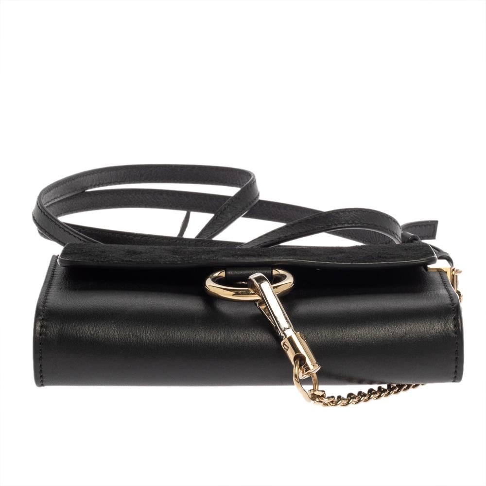 Chloe Black Leather and Suede Mini Faye Crossbody Bag 1