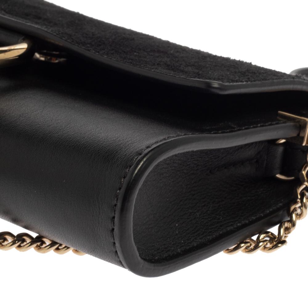 Chloe Black Leather and Suede Mini Faye Crossbody Bag 3