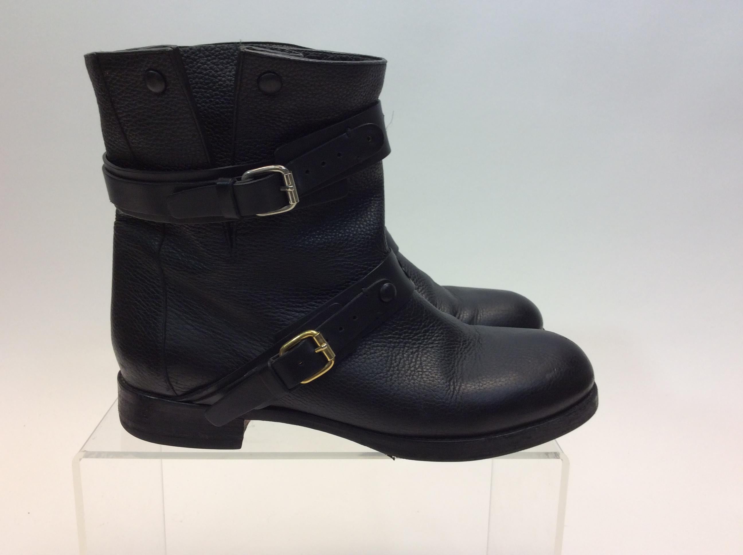 Women's Chloe Black Leather Ankle Boot For Sale