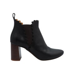 Chloe Black Leather Ankle Boots