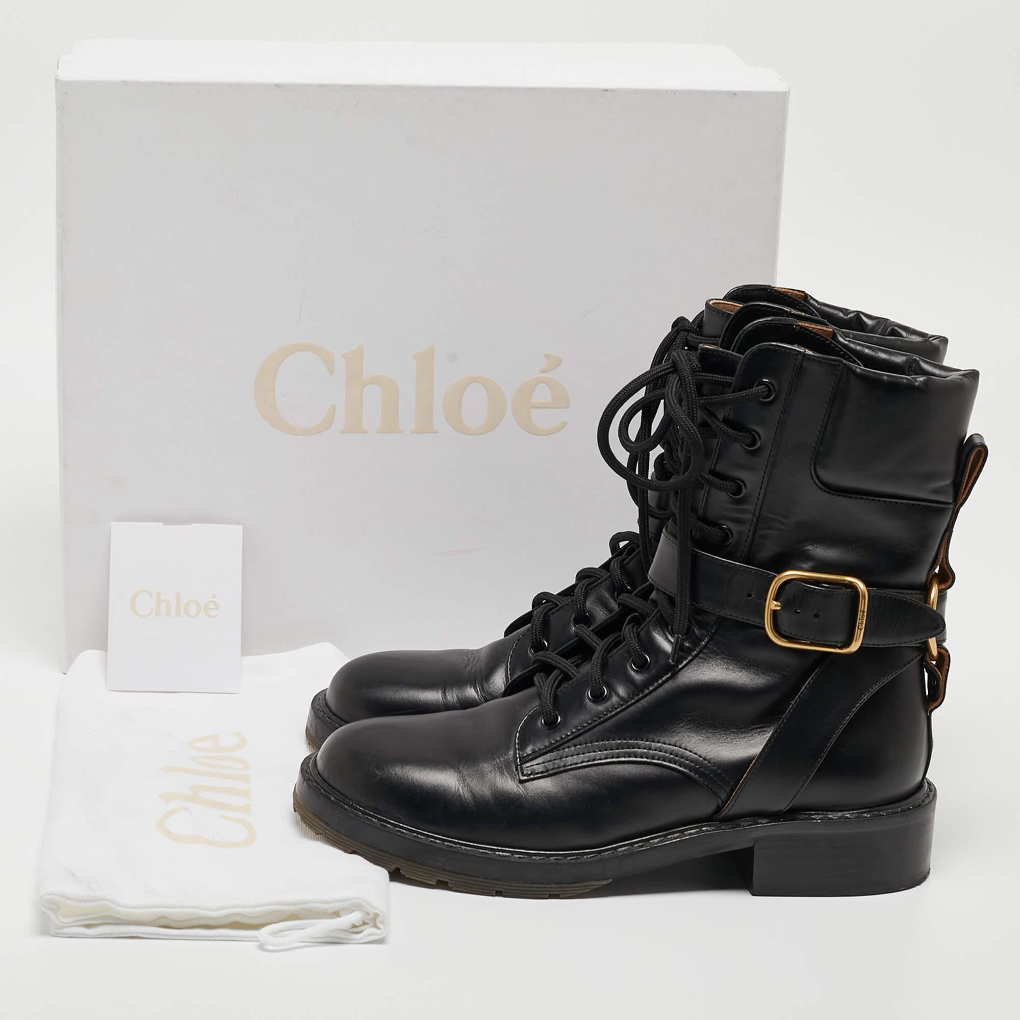 Chloe Black Leather Ankle Boots Size 40.5 5