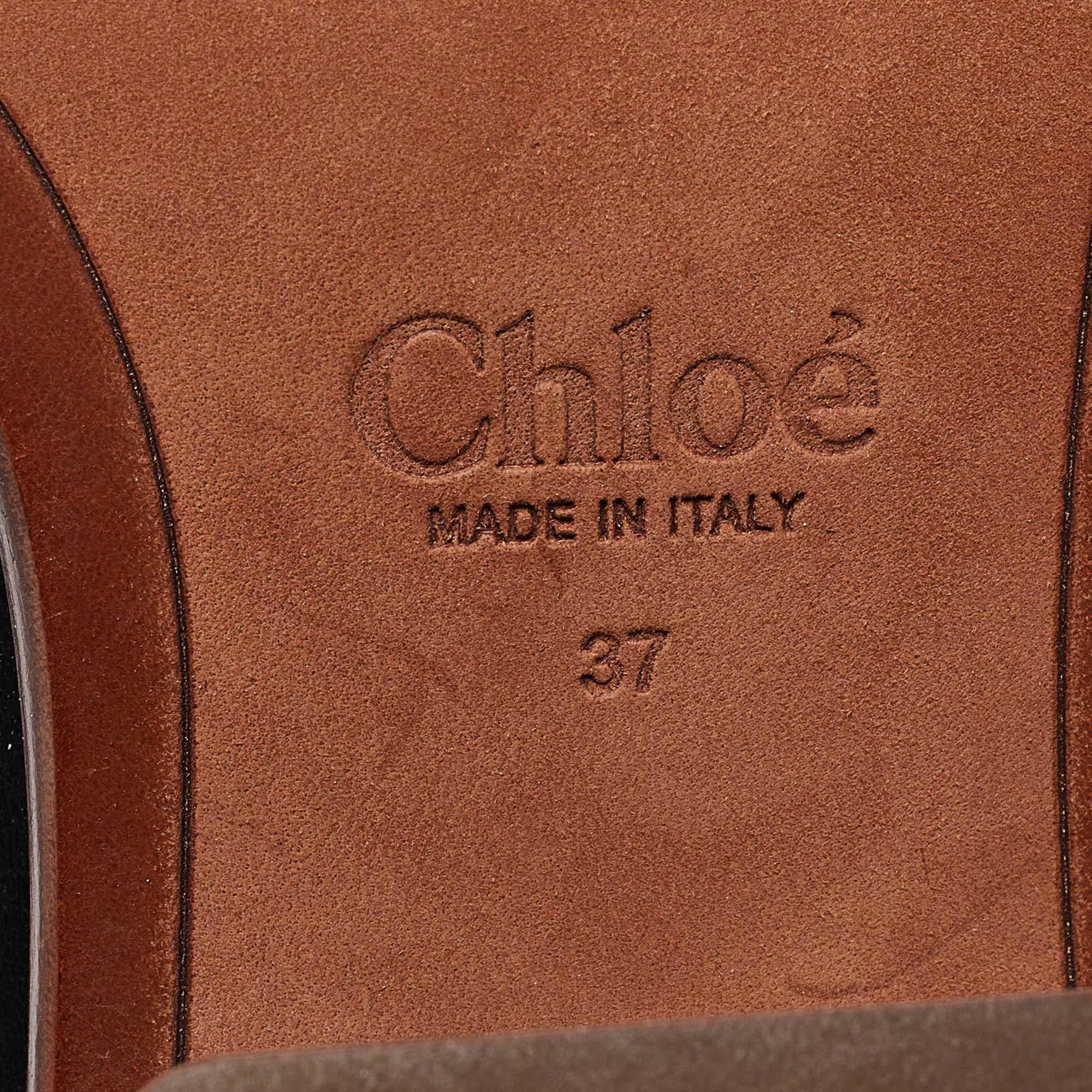 Chloe Black Leather Ankle Length Boots Size 37 For Sale 4