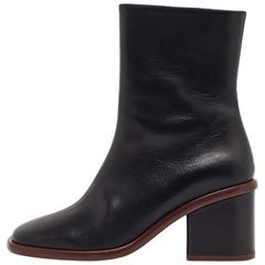 Chloe Schwarze Lederstiefel in Knöchellänge in Knöchellänge Größe 37