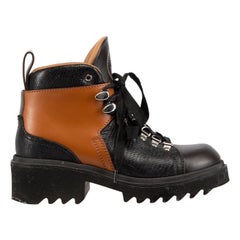 Chloé Black Leather Bella Lizard Embossed Boots Size IT 38