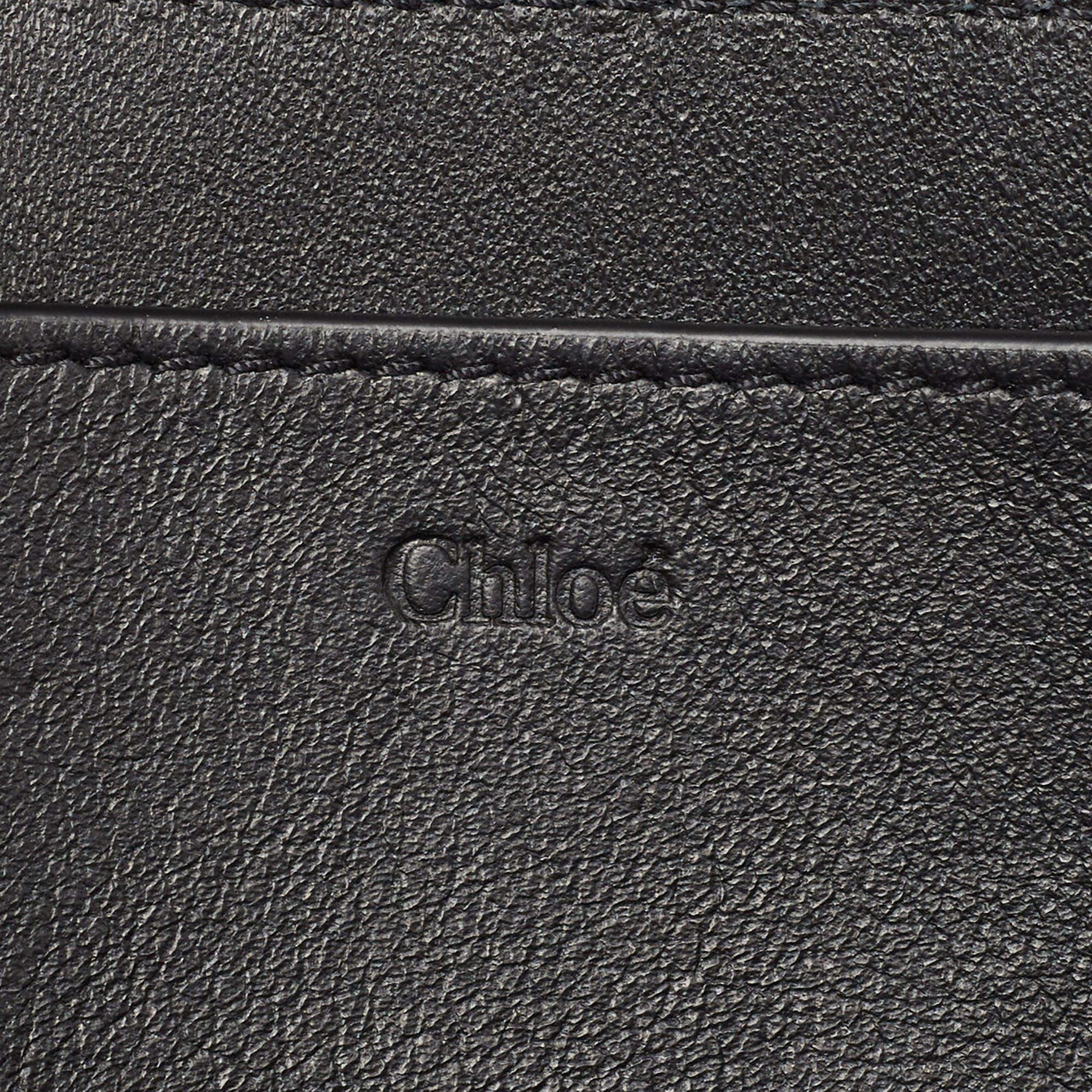 Chloe Black Leather Drew Bijou Clutch For Sale 1