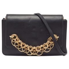 Chloe Black Leather Drew Bijou Clutch