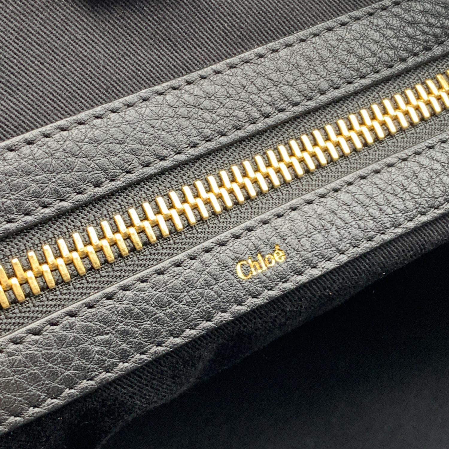 Chloe Chloe Schwarzes Leder Ellen Moyen Kleine Tragetasche Handtasche 6