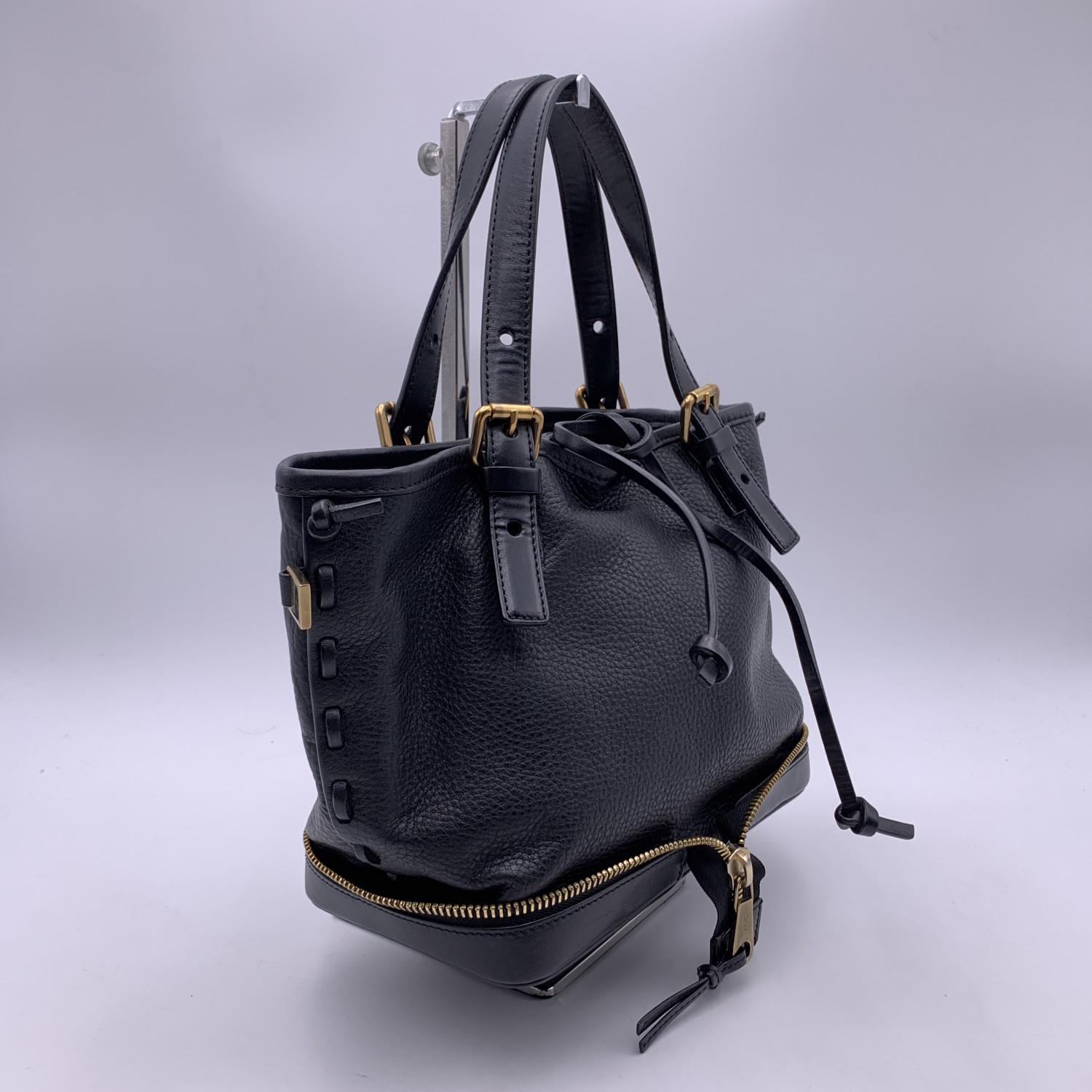 Chloe Chloe Schwarzes Leder Ellen Moyen Kleine Tragetasche Handtasche Damen